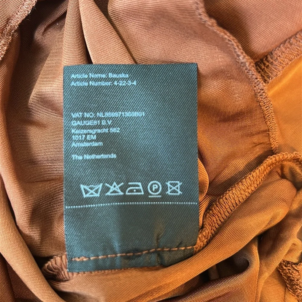 Gauge81 Chestnut Brown Bauska Draped Bodysuit Size XS - Picture 9 of 10